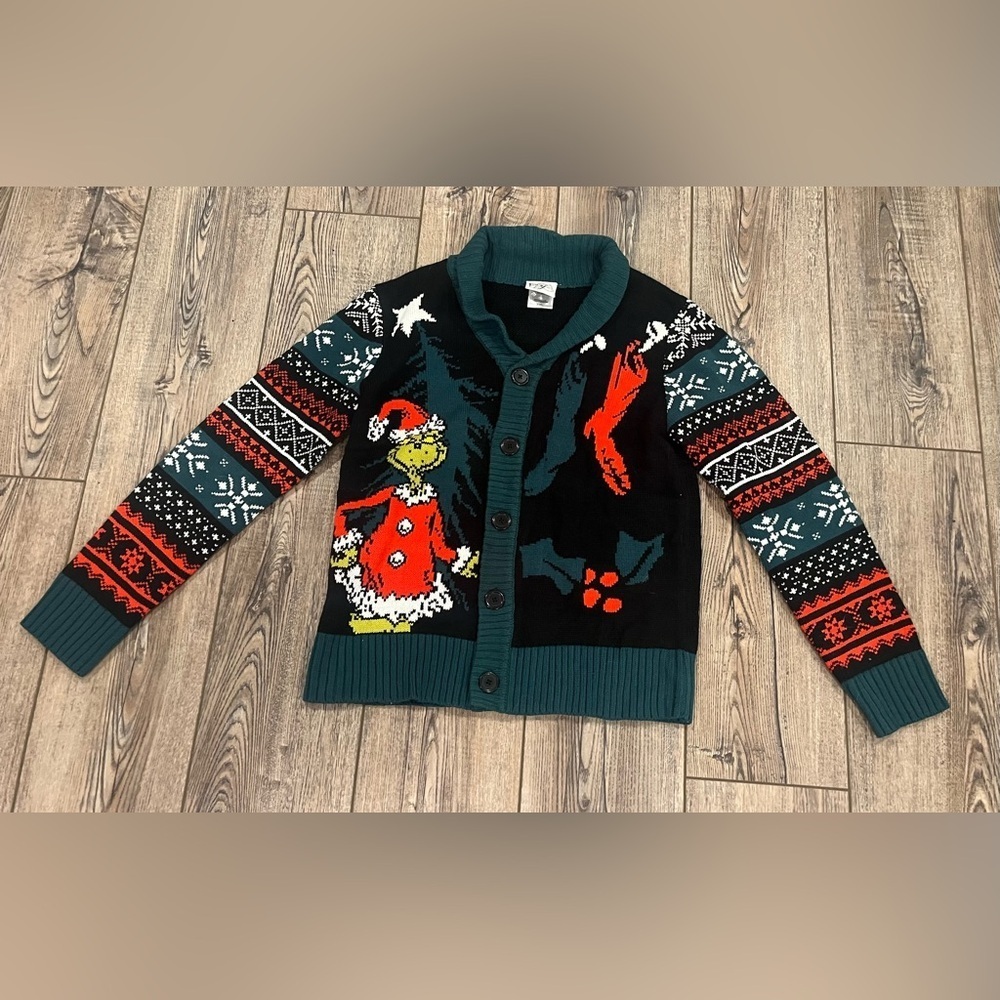 Kids Grinch Ugly Christmas Sweater L 2024 🎄Grow Your Heart 3 Sizes